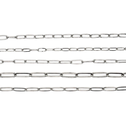 10 chaînes en acier argenté inoxydable modèle 16 (4 maillons disponible)