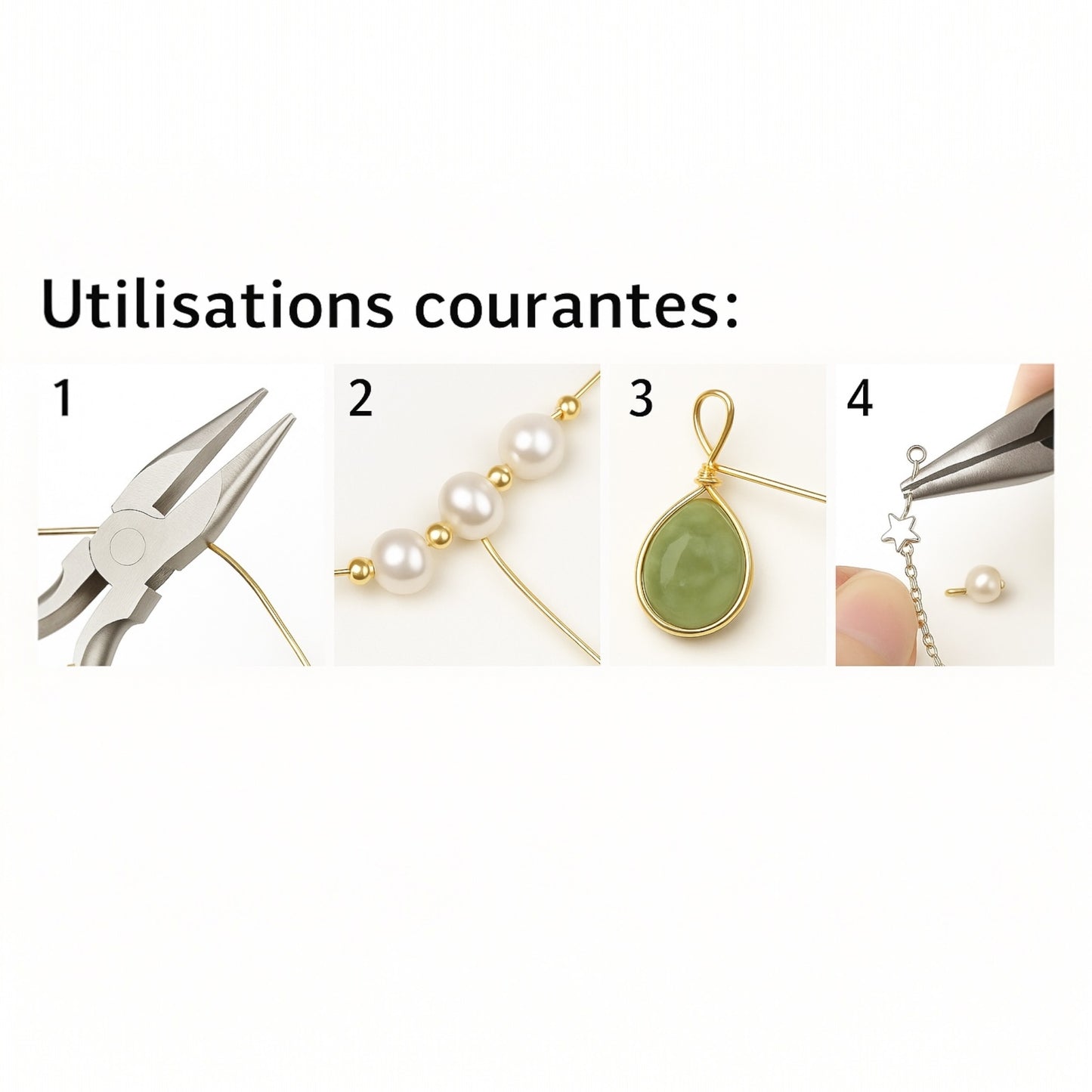 Fil de cuivre pour bijouterie 
(argenté ou doré claire ou doré foncé)