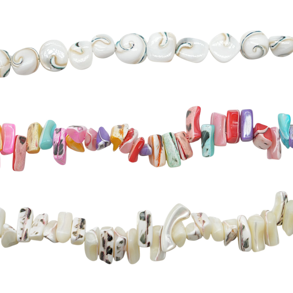 Fil de perle forme diverse Nacre (3 formes disponibles)