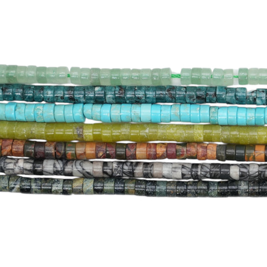 Fil de perle Heishi 4x2 mm en pierre naturelle