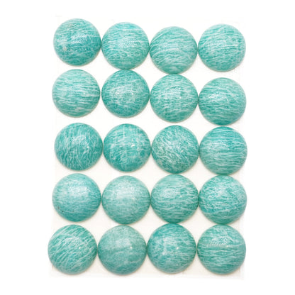 Lot de 20 pendentif Cabochon rond Amazonite AAA 20 mm — Épaisseur 4.5 mm