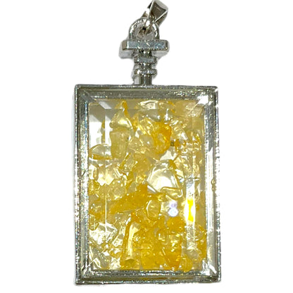 Pendentif mini pierre rectangle facetté