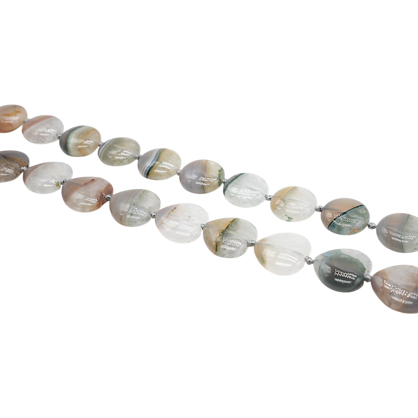 Fil de perles en Agate maronné du Botswana (2 formes disponible)