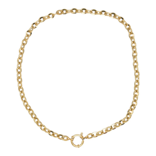 Chaîne de collier fermoir boué en acier inoxydable doré CHD-19