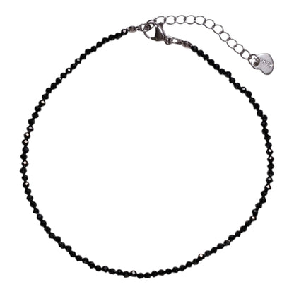 Bracelet/chaine de cheville Spinelle perle facetté 2-3 mm avec fermoir acier inoxydable