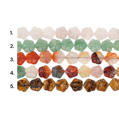 Fil de perle forme Hibiscus 14 mm référence 60 (6 pierres disponible)