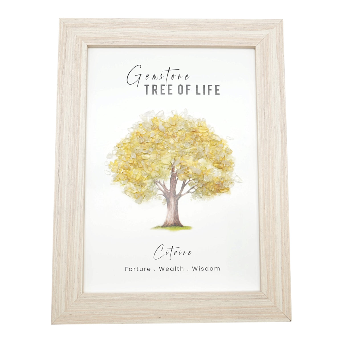 Cadre Arbre de vie Citrine chauffée  20,5x15.5 cm