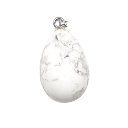 Pendentif forme oeuf 20x30 mm (12 pierres disponible) (bélière doré ou argenté incluse)