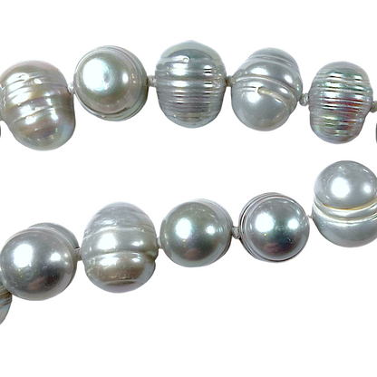 Collier en perles d’eau douce gris G-15 - Foliesbijoux