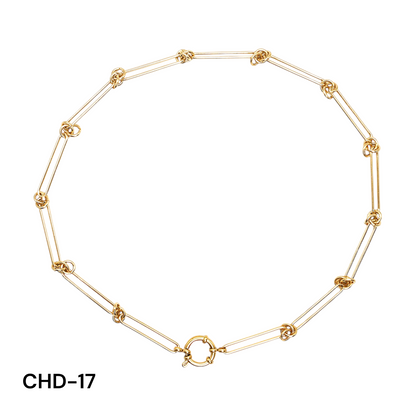 Chaîne de collier fermoir boué en acier inoxydable doré référence CHD (8 modèles disponible)