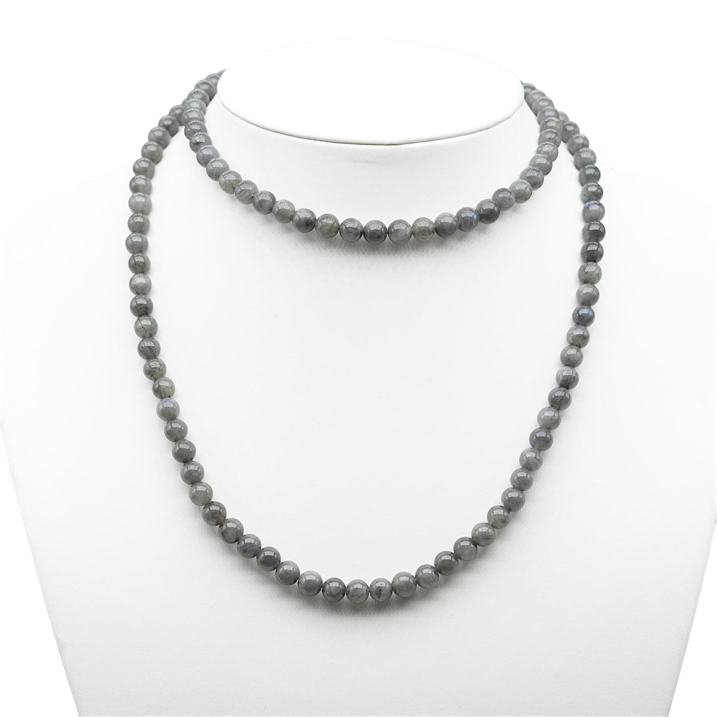 Collier sautoir 75 cm boule Labradorite 6 mm