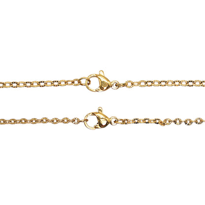 10 chaînes en acier doré inoxydable modèle 9 (2 tailles de maillons 0.4/0.5 disponible)