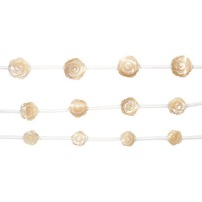 Fil de perles Rose en nacre dorée