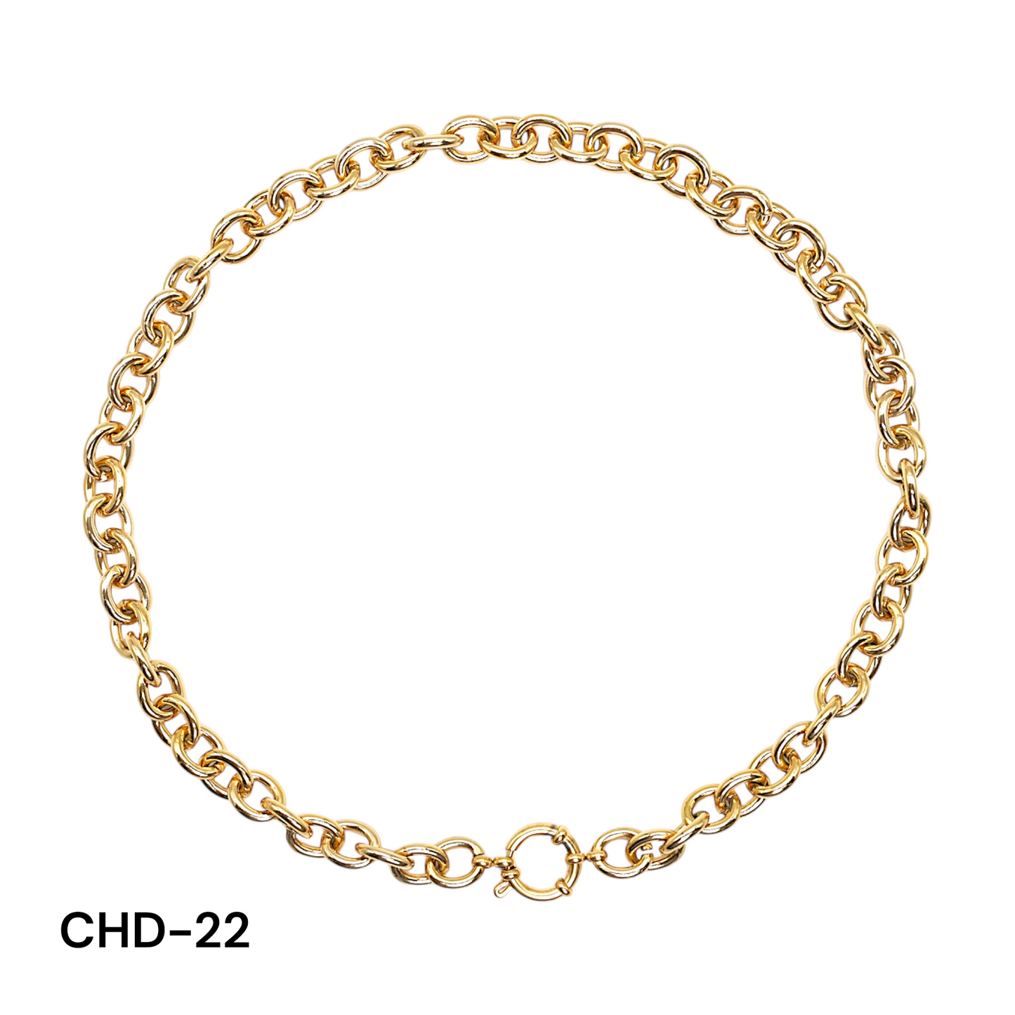 Chaîne de collier fermoir boué en acier inoxydable doré référence CHD (8 modèles disponible)