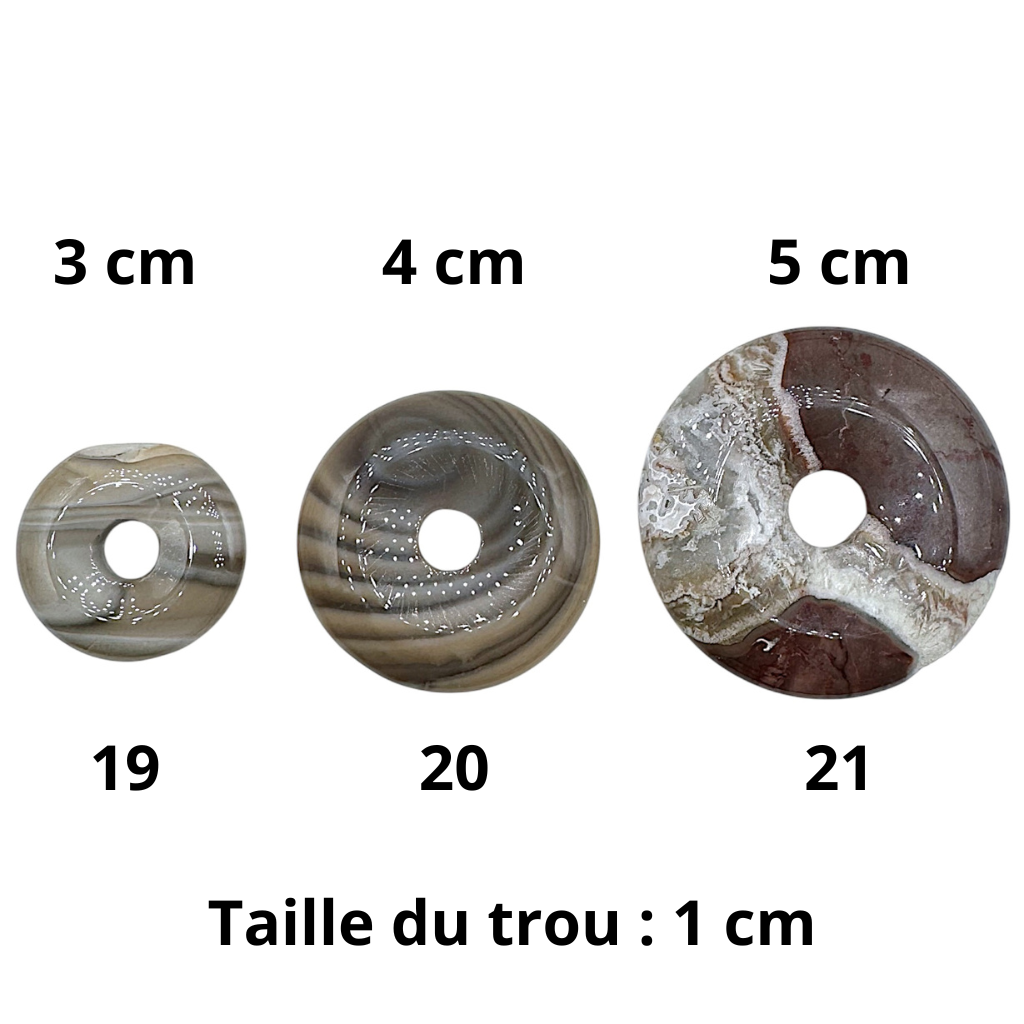 Donut en pierre naturelle (35 pierres différentes)