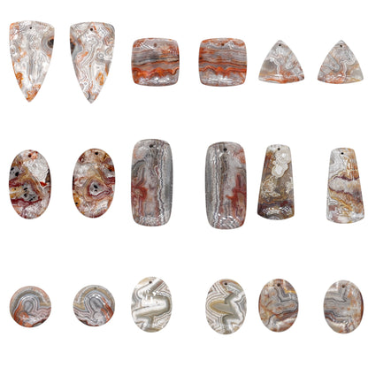 Une paire de deux agate crazy pour pendentif ou fabrication de boucle d’oreille