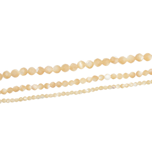 Fil nacre dorée en perle facetté