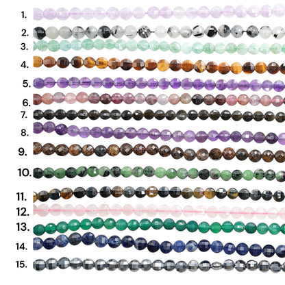 Fil de perle en rond facetté 6 mm (15 pierres disponible)