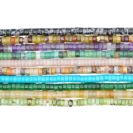 Fil de perle Heishi 4x2 mm en pierre naturelle