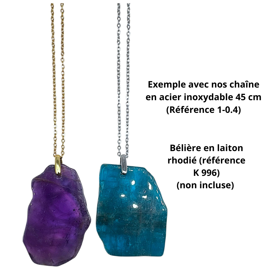 Pendentif forme libre percé devant (bélière non incluse)