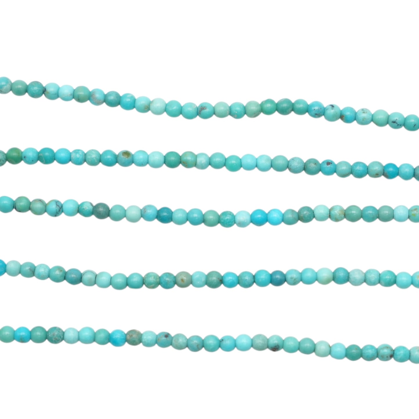 Fil de perle turquoise verte 2 mm