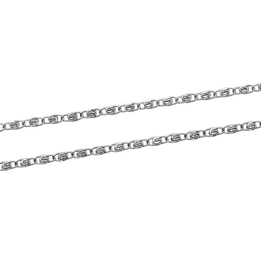 Lot de 10 chaînes en acier inoxydable argenté 45 cm modèle 21