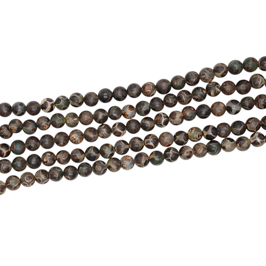 Fil de perle Agate du Tibet 6 mm #85