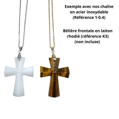 Pendentif croix en pierre naturelle (bélière non incluse)