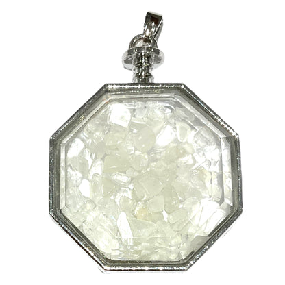 Pendentif mini pierre hexagone facetté