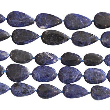Fil de perle forme libre facetté Sodalite 15x21 mm (référence 113)