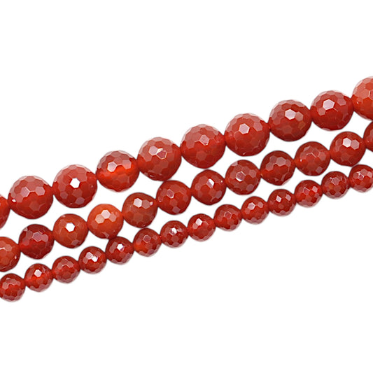 Fil de perle facetté Cornaline