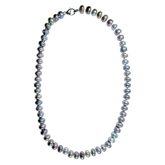 Collier en perles d’eau douce gris G-14