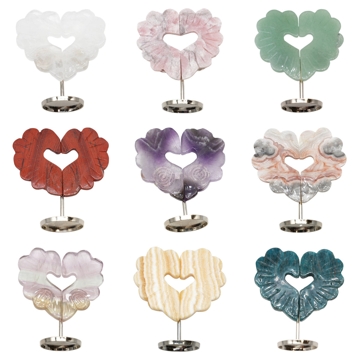 Coeur 7x6.5 cm avec support intégré (10 pierres disponibles)