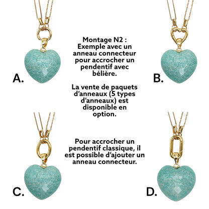 Chaîne de collier en acier inoxydable dorée personnalisable (référence CHD-13) (pendentif mousquetons et anneaux connecteurs non inclus)