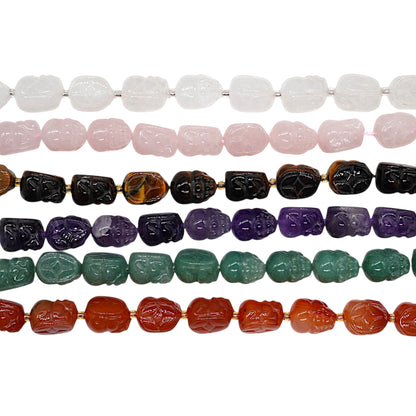 Fil de perle forme Grenouille de la prospérité à 3 pattes avec piece chinoise 14x10 mm référence 66 (6 pierres disponible)