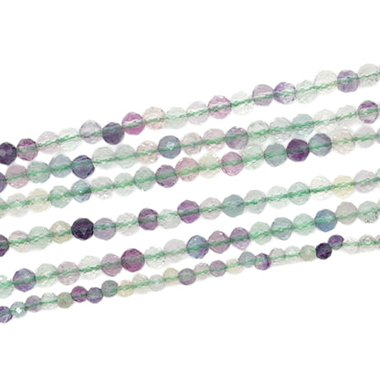 Fil de perles facettées Fluorine multicolore/claire