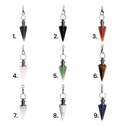 Pendule forme petit cone (11 pierres disponible)