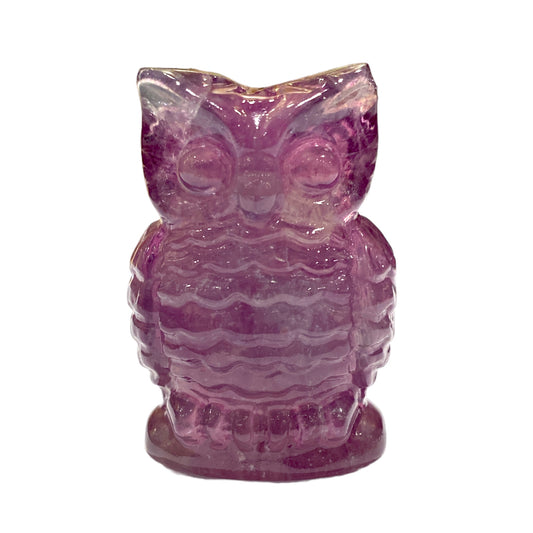 Figurine Hibou en fluorine violette