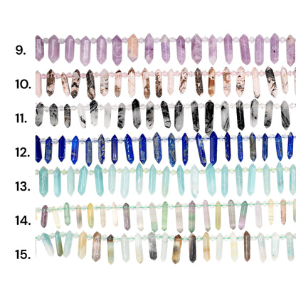 Fil pendentifs pointe 6-8x25-30 mm (15 pierres disponible)