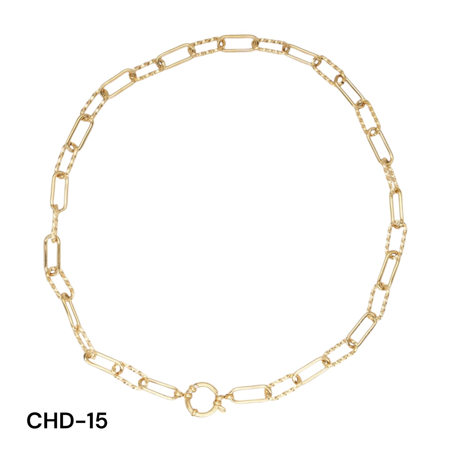 Chaîne de collier fermoir boué en acier inoxydable doré référence CHD (8 modèles disponible)