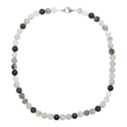 Collier boule Quartz tourmaline