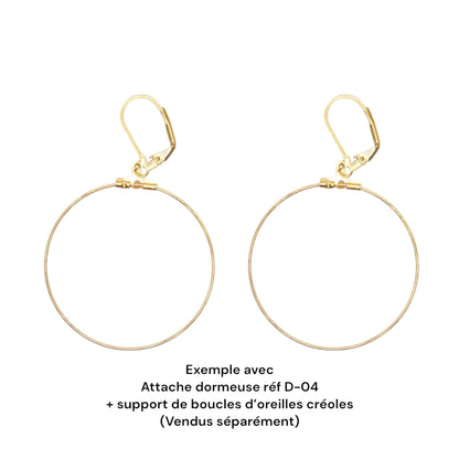 20 paires d’attache dormeuse BC D-04 pour boucle d’oreille en acier inoxydable doré 1.8x1 cm