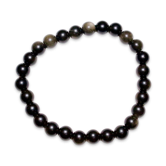 Bracelet Obsidienne doré AA taille homme