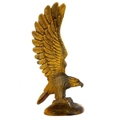 Figurine Aigle qui s’envole en Oeil de tigre - modele unique