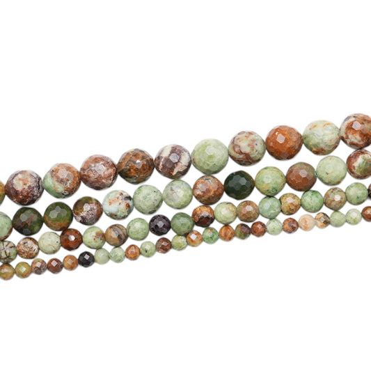 Fil Opale verte fossilisé en perle facetté