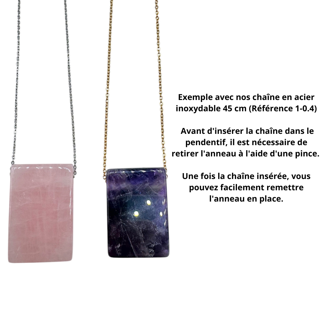 Pendentif rectangle 20x29x8 mm (6 pierres disponibles)