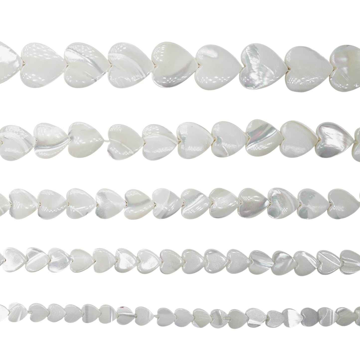 Fil de coeur trou vertical en nacre blanche