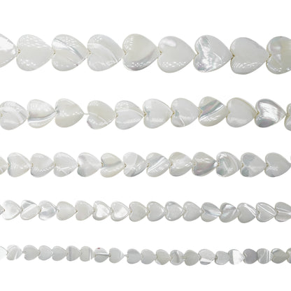 Fil de coeur trou vertical en nacre blanche