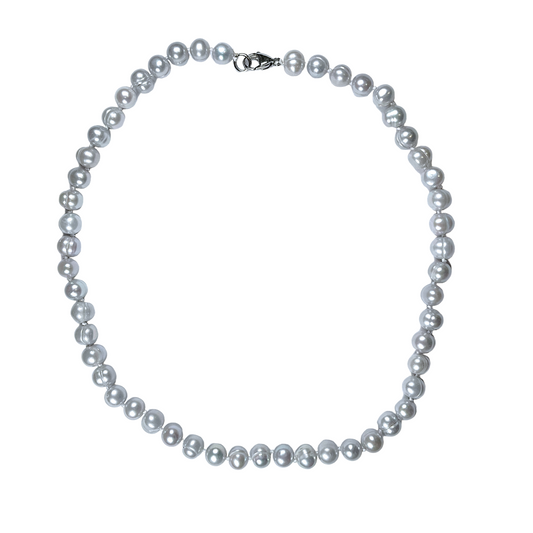 Collier en perles d’eau douce gris G-5