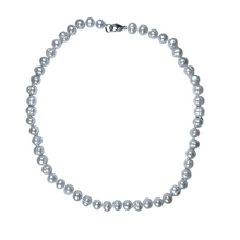 Load image into Gallery viewer, Collier en perles d’eau douce gris G-5
